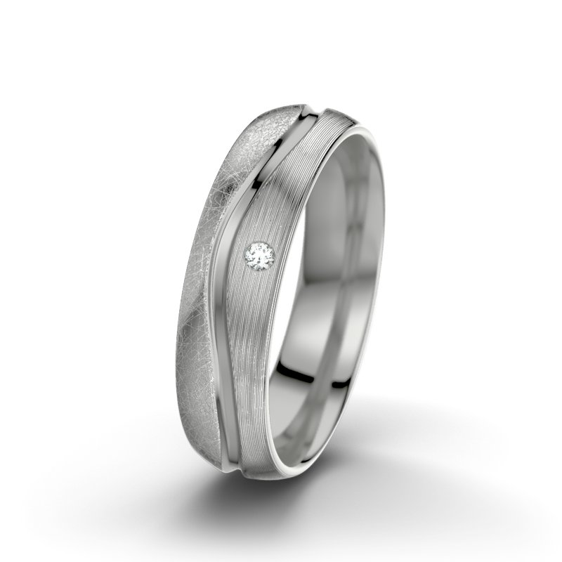 Diamantring Cher F5, Platinum 950 eismatt, von vorn