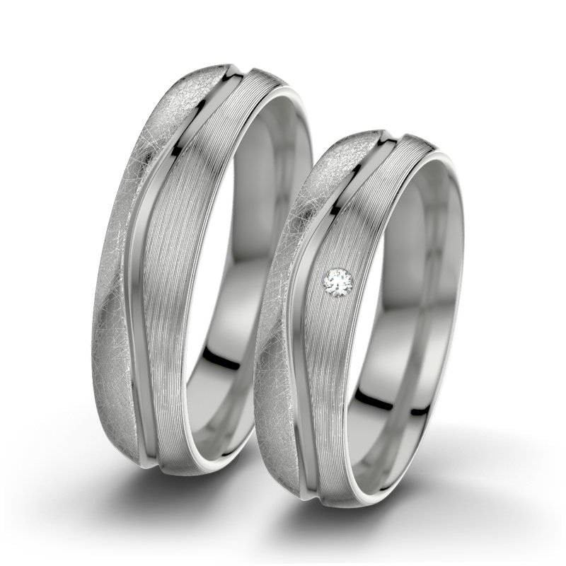 Diamantring Cher F5, Platinum 600 eismatt, von vorn