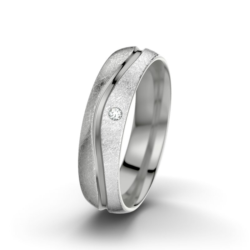 Diamantring Cher F5, Platinum 600 eismatt, von vorn