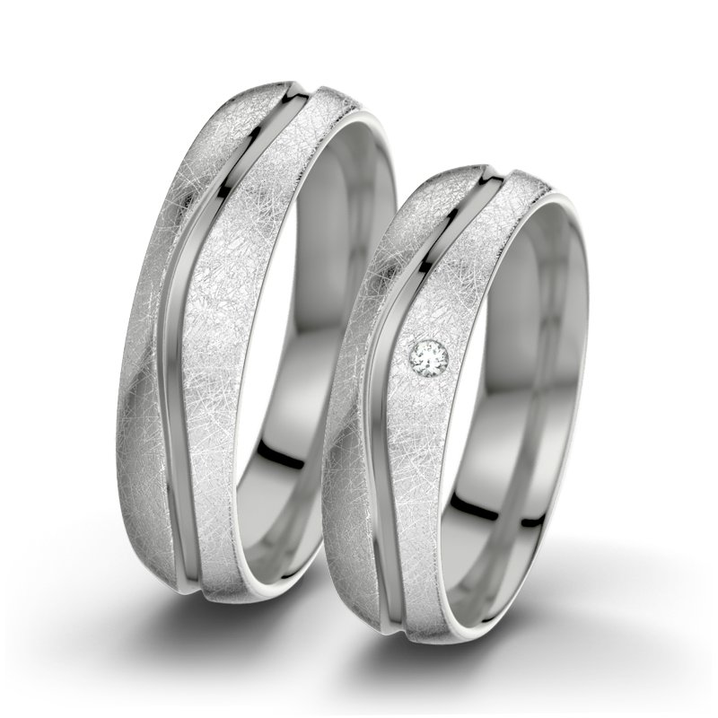 Diamantring Cher F5, Platinum 950 eismatt, von vorn