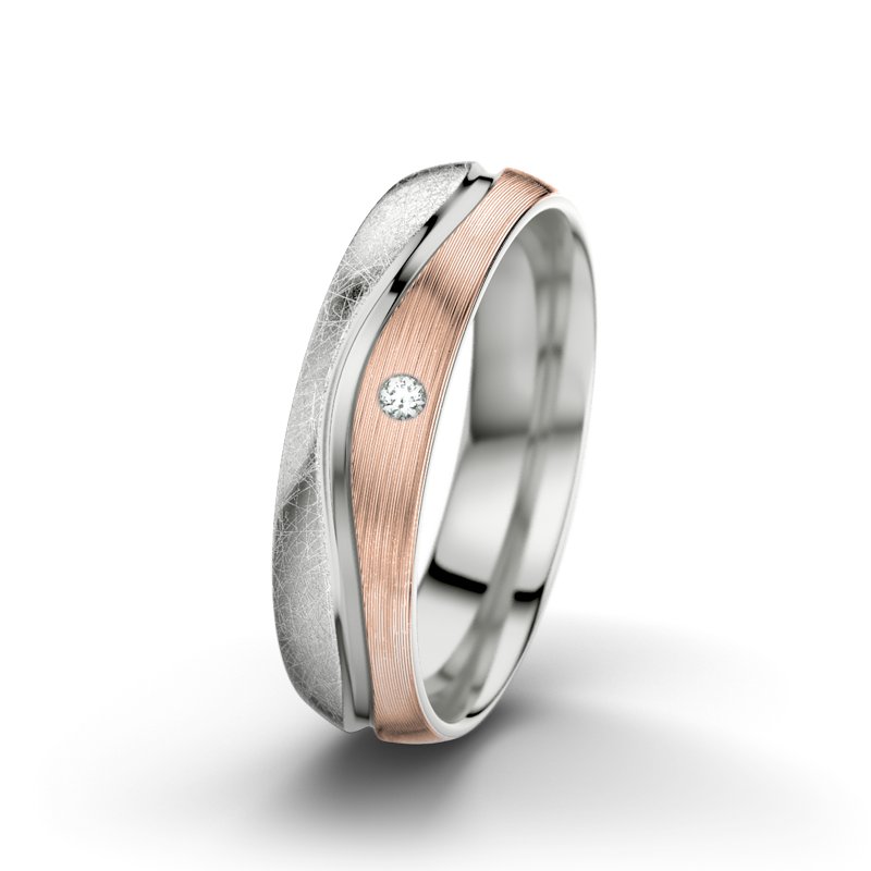 Diamantring Cher F5, Sterlingsilber 925 eismatt, von vorn