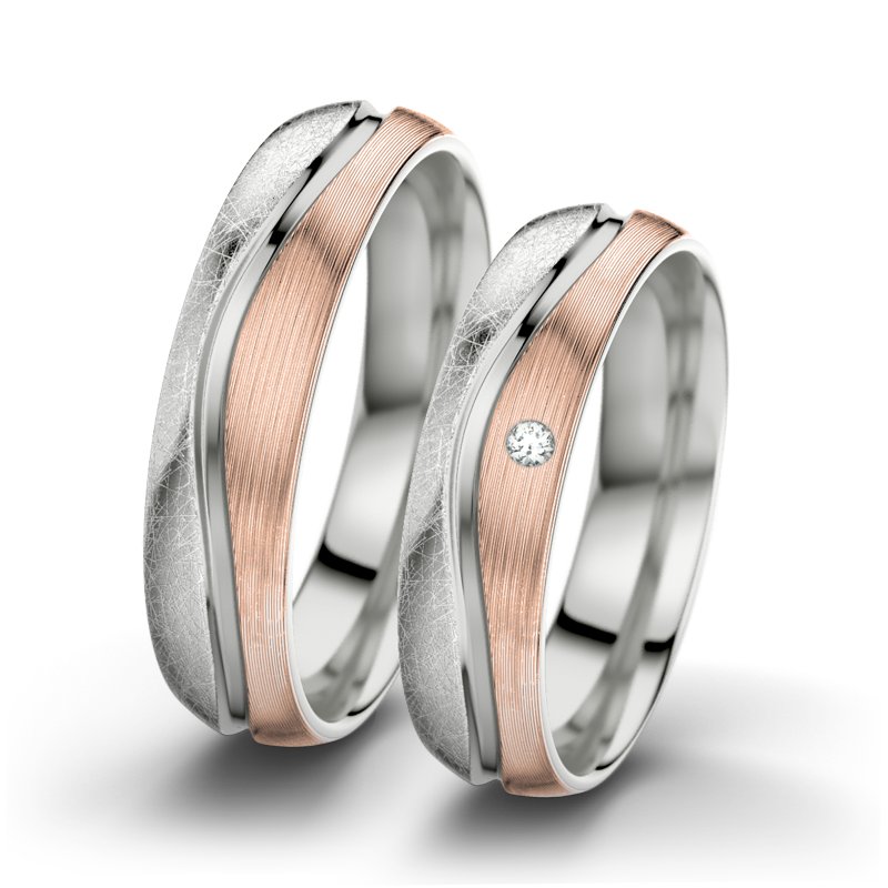 Diamantring Cher F5, Sterlingsilber 925 eismatt, von vorn