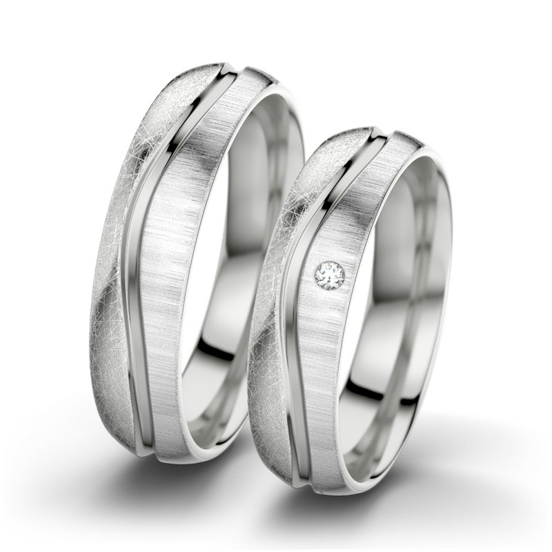 Diamantring Cher F5, Sterlingsilber 925 eismatt, von vorn