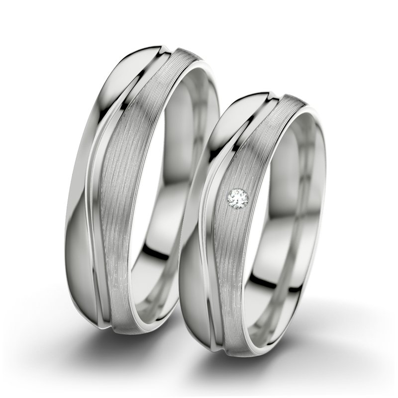 Diamantring Cher F5, Sterlingsilber 925 poliert, von vorn