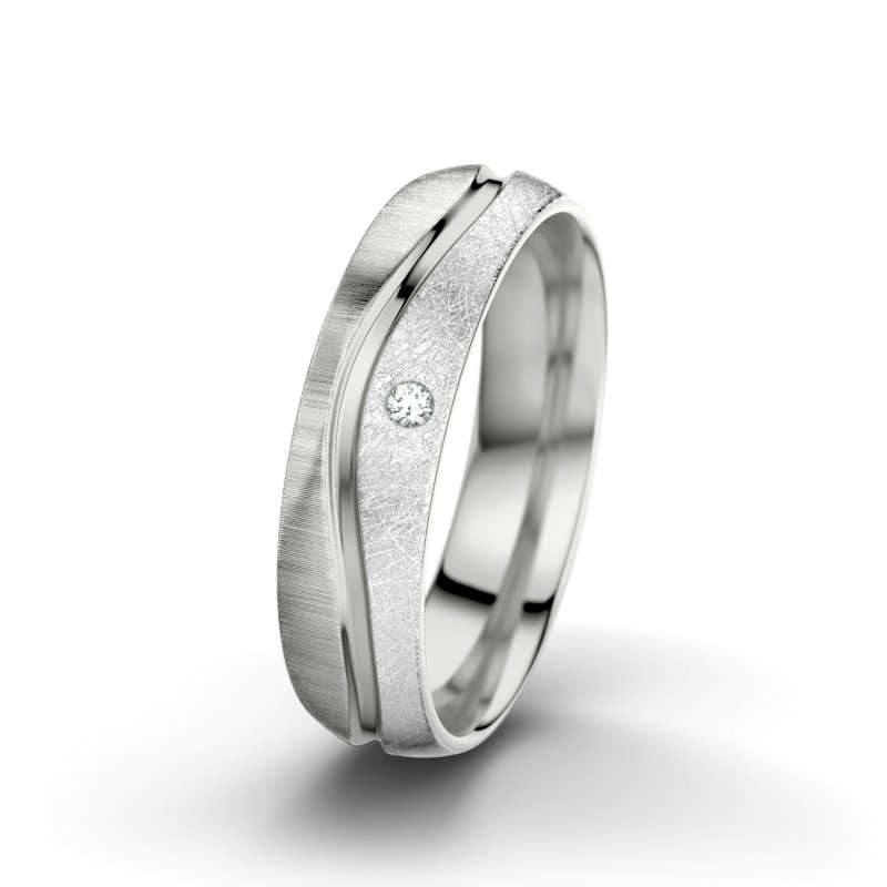 Diamantring Cher F5, Sterlingsilber 925 quermatt, von vorn