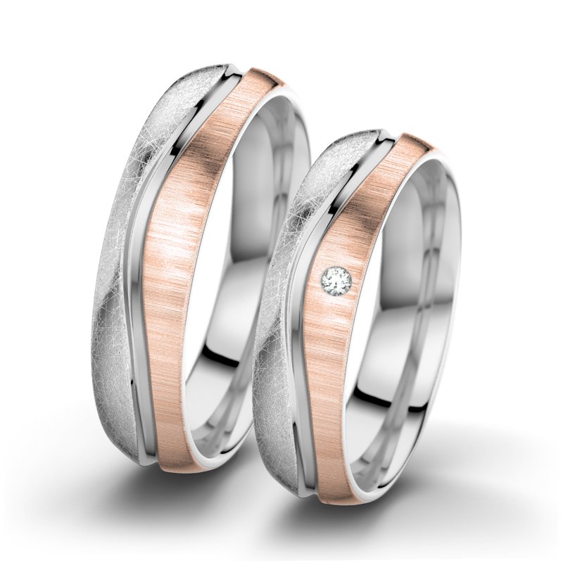Diamantring Cher F5, Weißgold 375 eismatt, von vorn