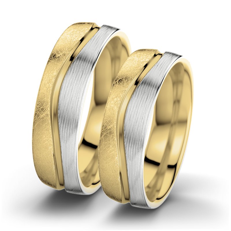Kein Stein Gelbgold eismattring Cher F6, Gelbgold 375 eismatt, von vorn