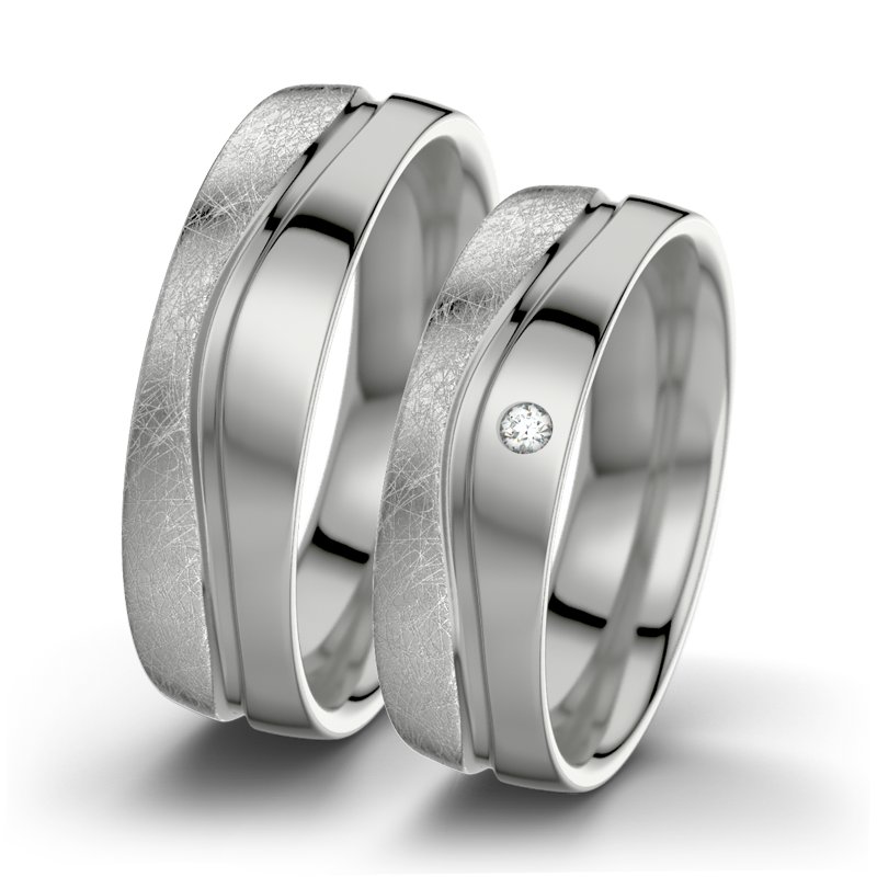 Diamantring Cher F6, Palladium 950 eismatt, von vorn