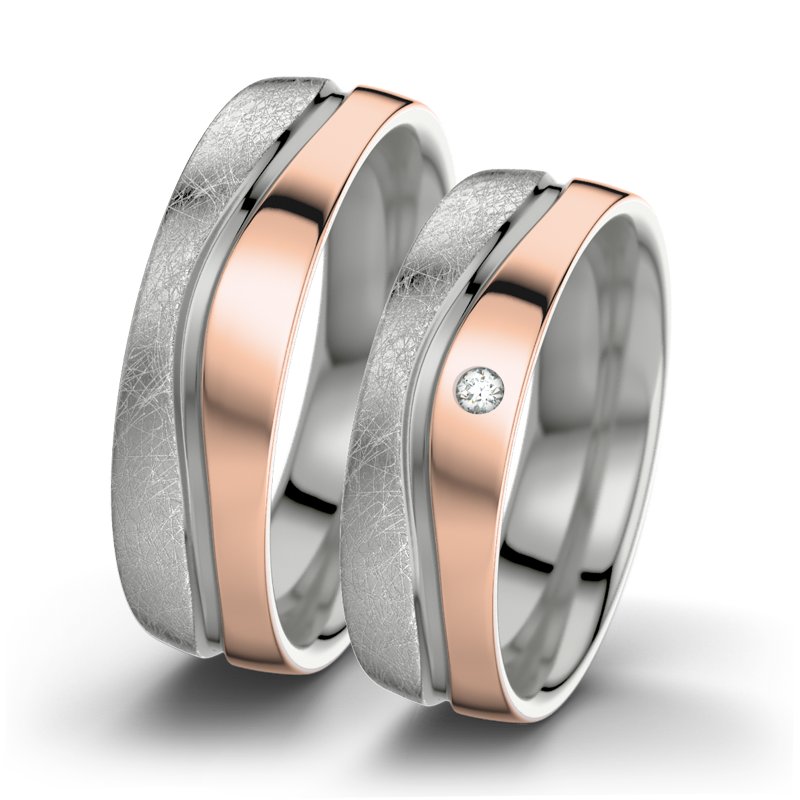 Diamantring Cher F6, Palladium 585 eismatt, von vorn