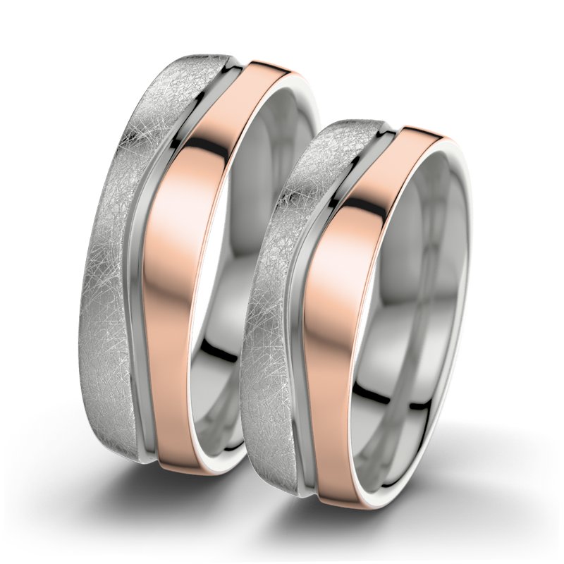 Kein Stein Palladium eismattring Cher F6, Palladium 585 eismatt, von vorn
