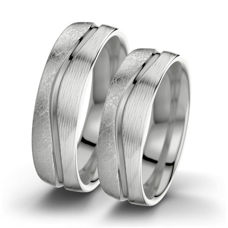 Kein Stein Palladium eismattring Cher F6, Palladium 585 eismatt, von vorn