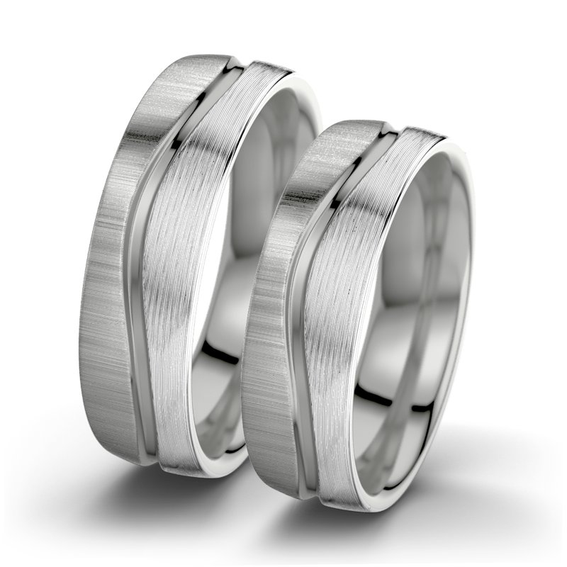Kein Stein Palladium quermattring Cher F6, Palladium 585 quermatt, von vorn