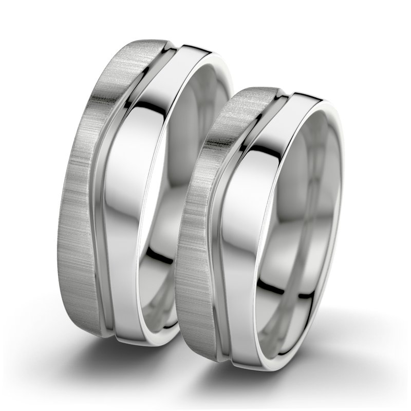 Kein Stein Palladium quermattring Cher F6, Palladium 950 quermatt, von vorn