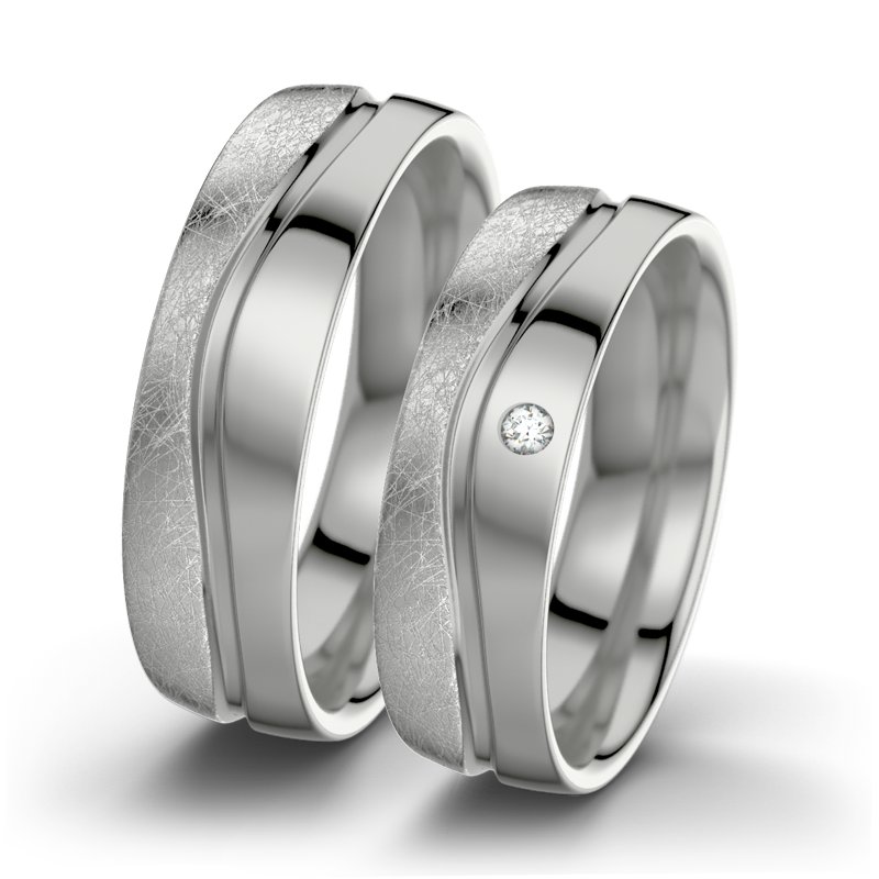 Diamantring Cher F6, Platinum 600 eismatt, von vorn
