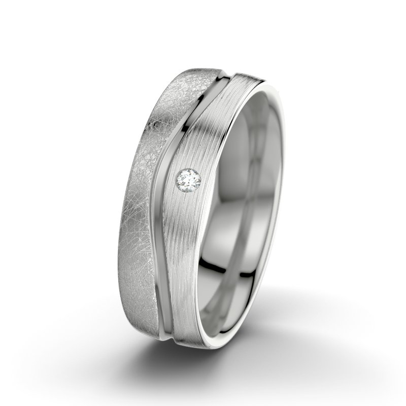 Diamantring Cher F6, Platinum 600 eismatt, von vorn