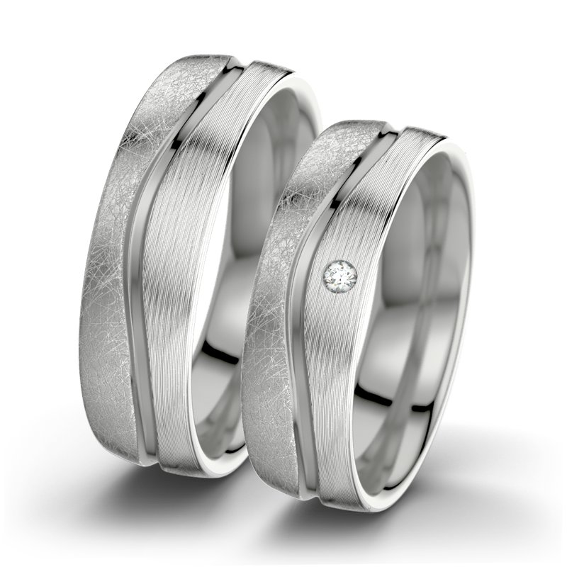 Diamantring Cher F6, Platinum 600 eismatt, von vorn