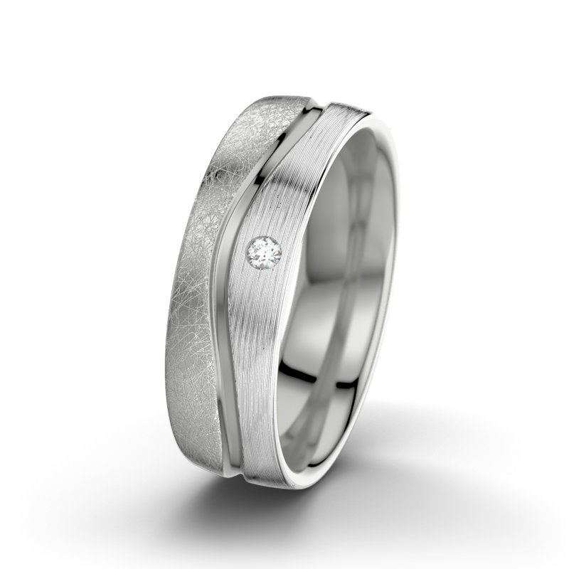 Diamantring Cher F6, Platinum 600 eismatt, von vorn