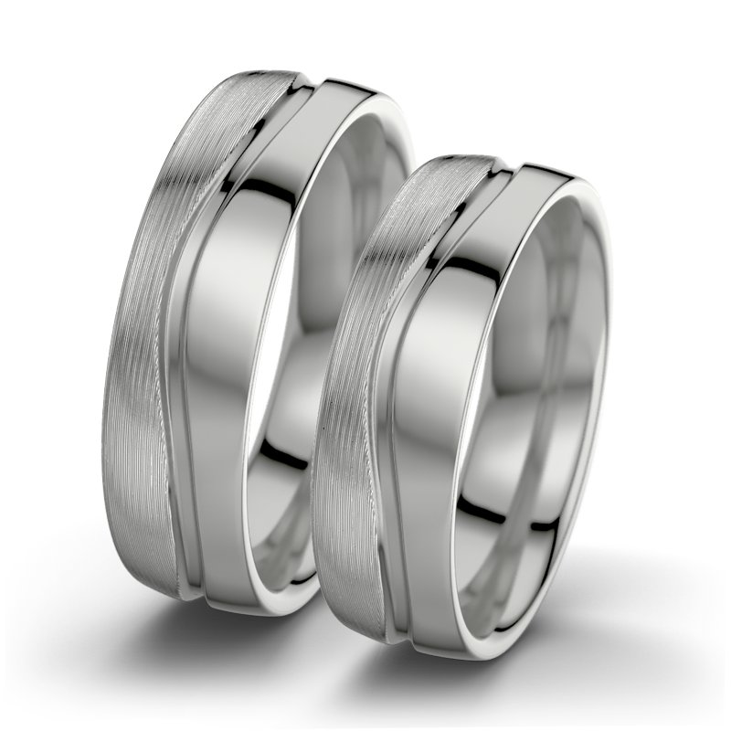 Kein Stein Platinum längsmattring Cher F6, Platinum 600 längsmatt, von vorn
