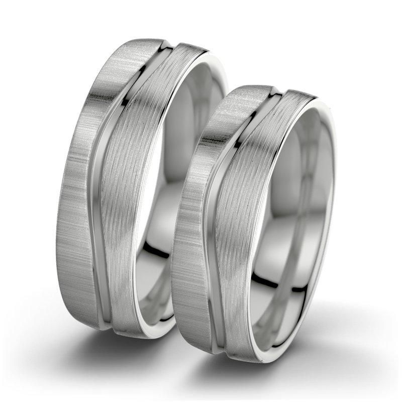 Kein Stein Platinum quermattring Cher F6, Platinum 600 quermatt, von vorn