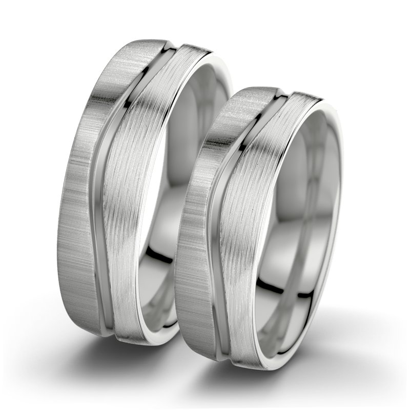 Kein Stein Platinum quermattring Cher F6, Platinum 600 quermatt, von vorn