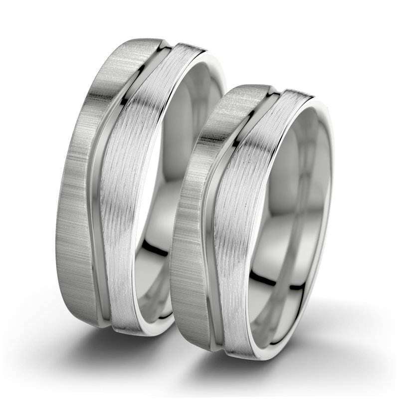 Kein Stein Platinum quermattring Cher F6, Platinum 600 quermatt, von vorn