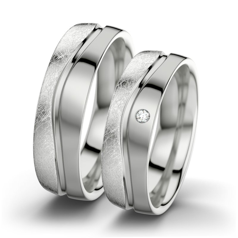 Diamantring Cher F6, Sterlingsilber 925 eismatt, von vorn