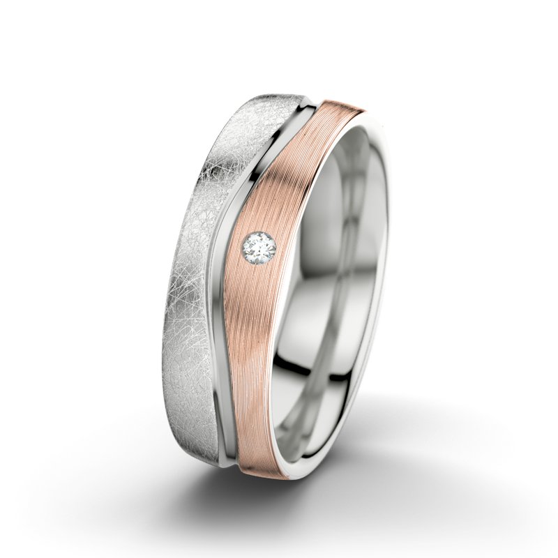 Diamantring Cher F6, Sterlingsilber 925 eismatt, von vorn
