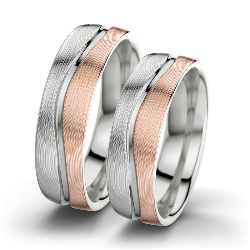 Kein Stein Sterlingsilber längsmattring Cher F6, Sterlingsilber 925 längsmatt, von vorn