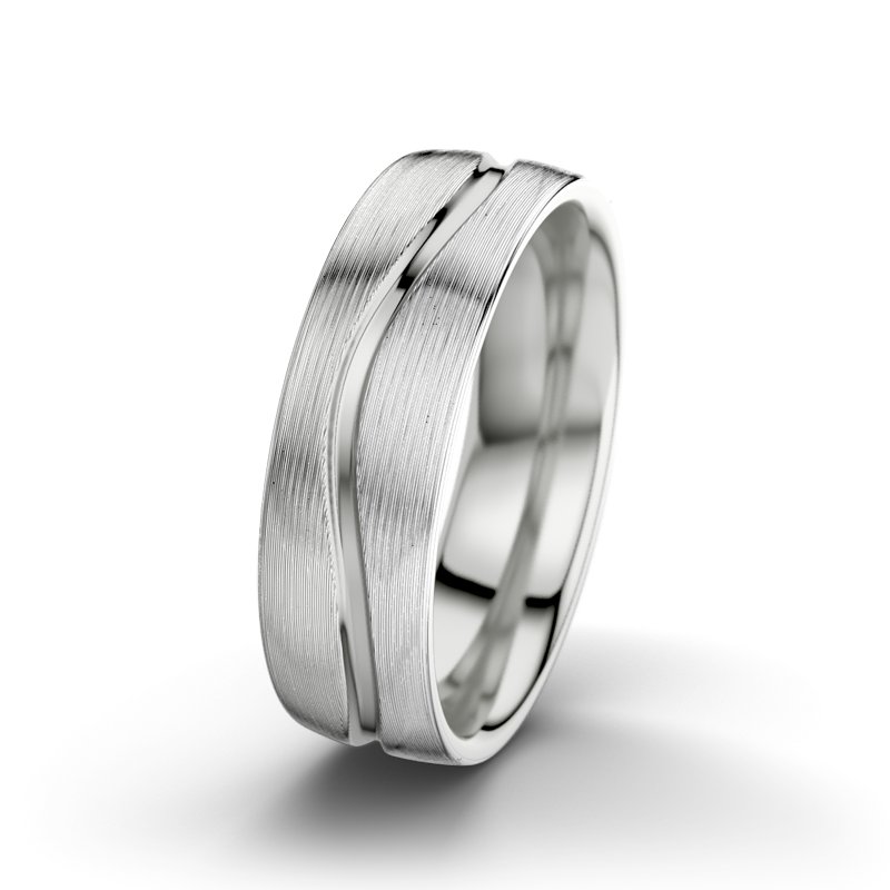 Kein Stein Sterlingsilber längsmattring Cher F6, Sterlingsilber 925 längsmatt, von vorn