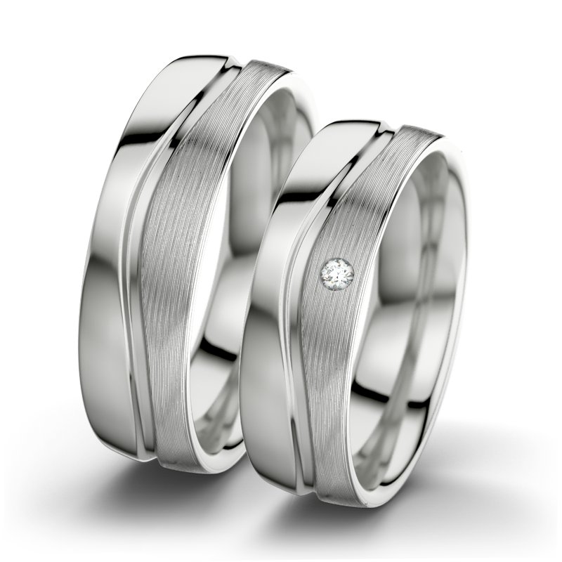 Diamantring Cher F6, Sterlingsilber 925 poliert, von vorn