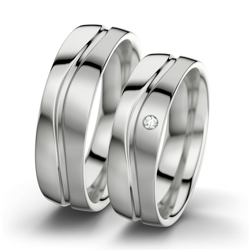Diamantring Cher F6, Sterlingsilber 925 poliert, von vorn