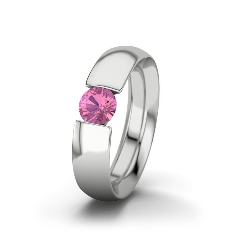 Pinker Turmalin Sterlingsilberring Chiang Mai, Sterlingsilber 925, von vorn