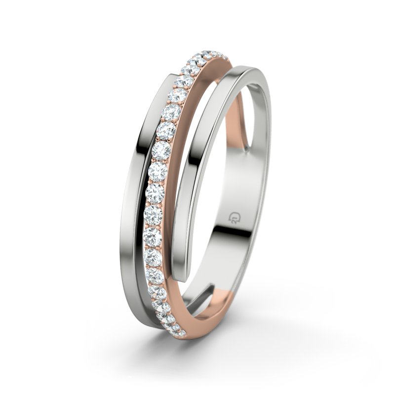 Diamantring Clermont-Ferrand, Weißgold 375, von vorn