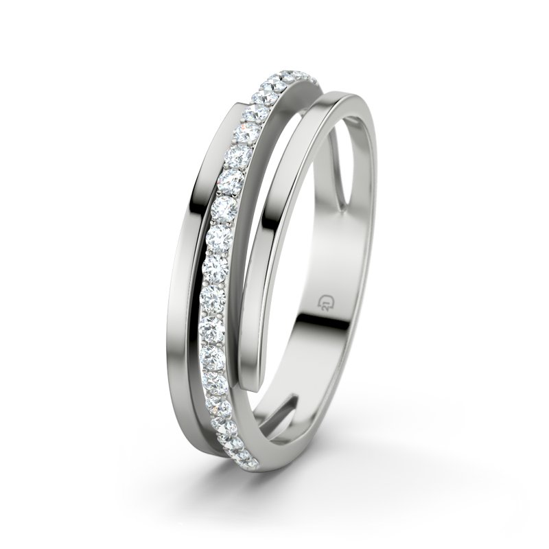 Diamantring Clermont-Ferrand, Weißgold 375, von vorn