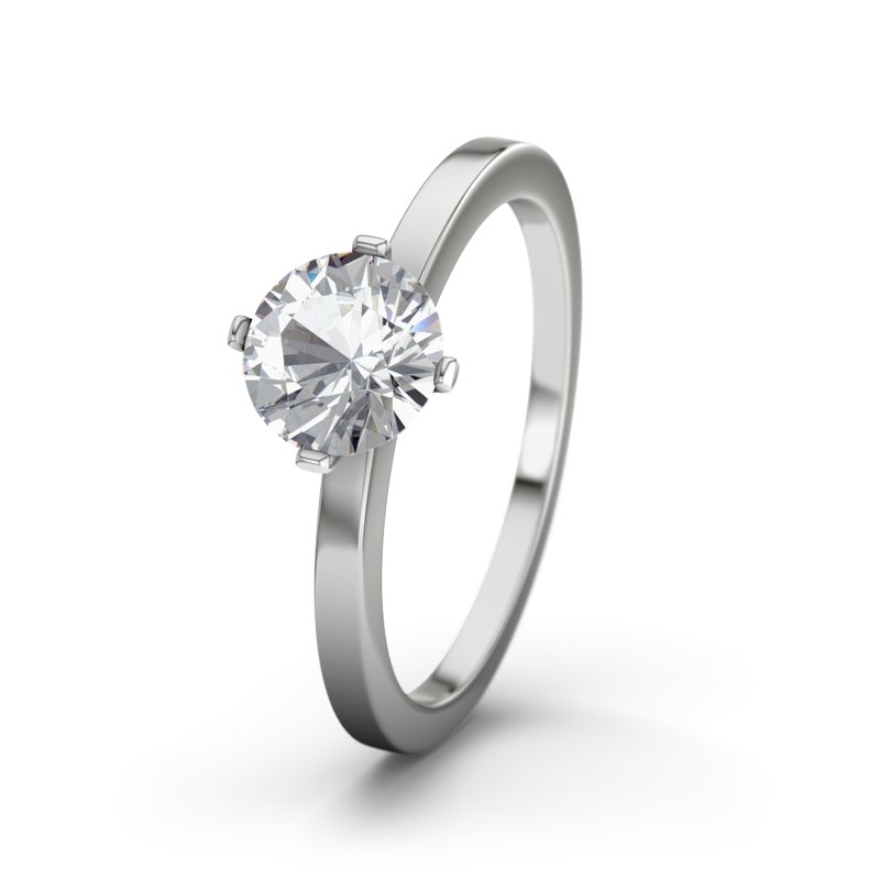 Zirkonia Platinumring Colorado, Platinum 950, von vorn