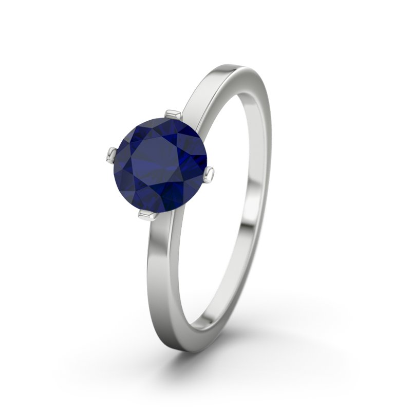 Blauer Saphir Sterlingsilberring Colorado, Sterlingsilber 925, von vorn