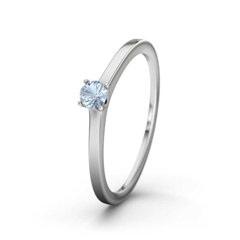 Blauer Topas Platinumring Connecticut, Platinum 950, von vorn