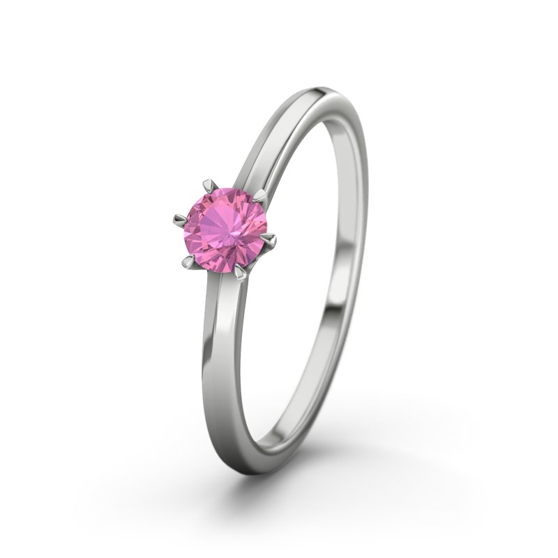 Pinker Turmalin Platinumring Córdoba, Platinum 950, von vorn