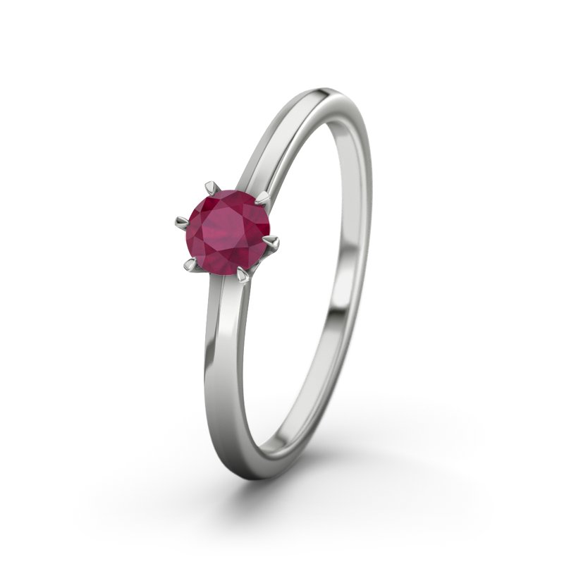 Rubin Platinumring Córdoba, Platinum 950, von vorn