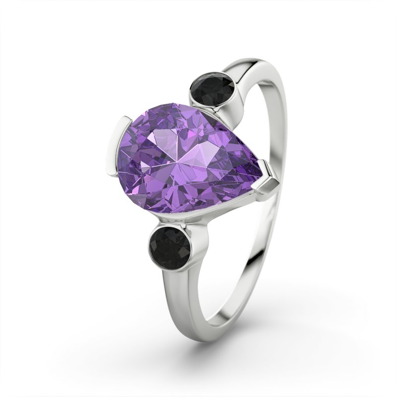 Amethyst Sterlingsilberring Daniela, Sterlingsilber 925, von vorn