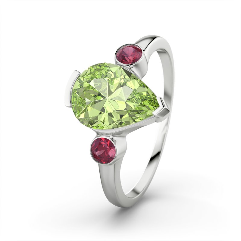 Peridot Sterlingsilberring Daniela, Sterlingsilber 925, von vorn