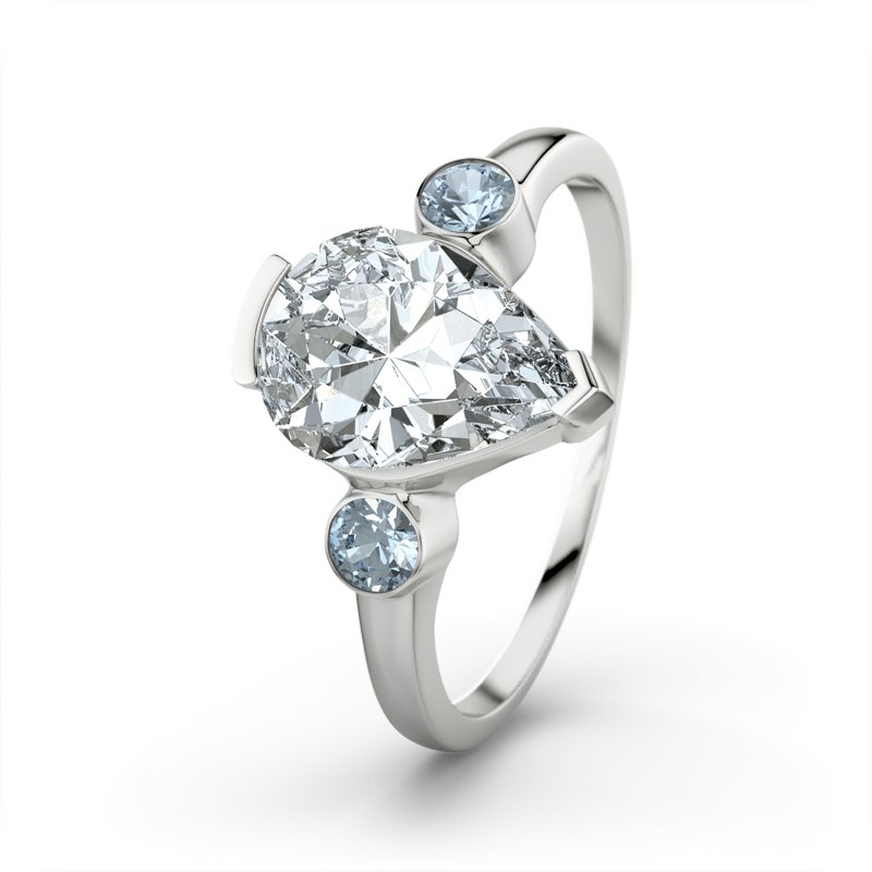 Zirkonia Weißgoldring Daniela, Weißgold 375, von vorn
