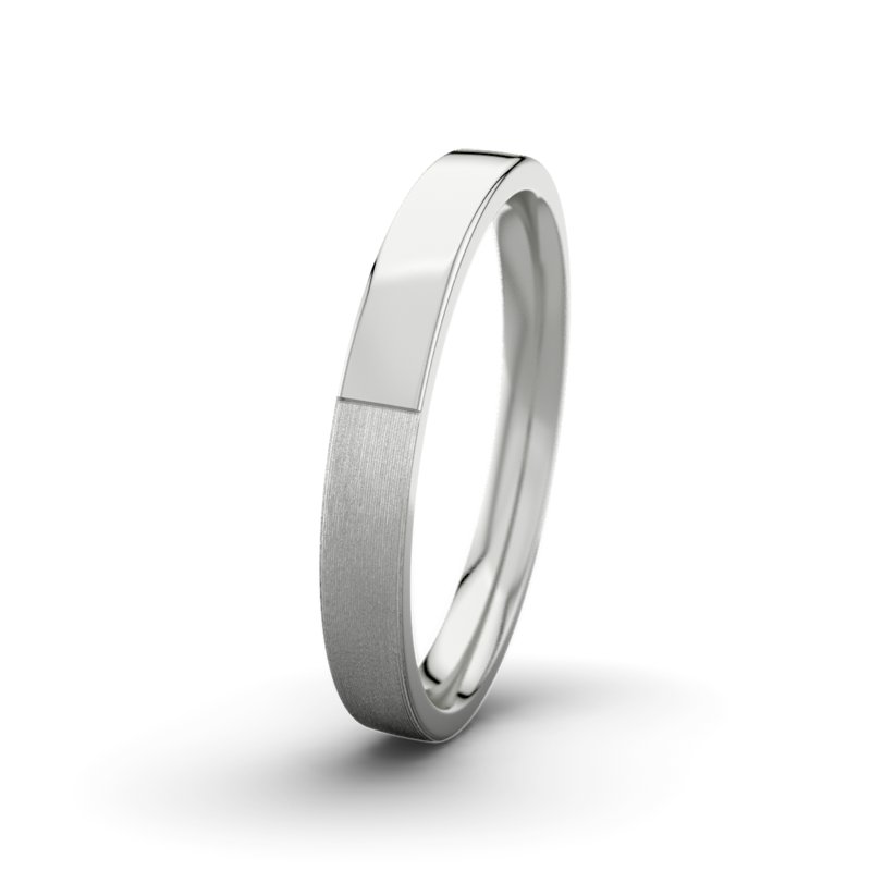 Kein Stein Sterlingsilber längsmattring David M3 P2, Sterlingsilber 925 längsmatt, von vorn