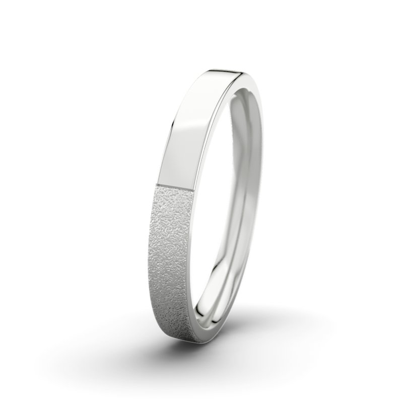 Kein Stein Sterlingsilber Sandmattgrobring David M3 P2, Sterlingsilber 925 Sandmattgrob, von vorn