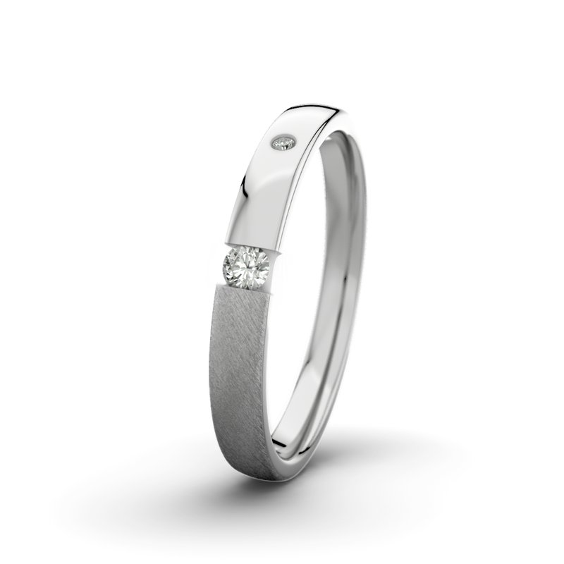 Diamantring David M3 P3, Palladium 585 Schrägmatt, von vorn