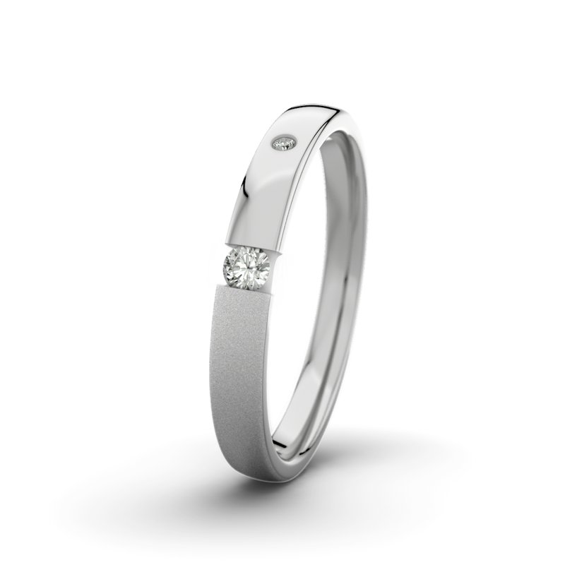 Diamantring David M3 P3, Platinum 600 Sandmattfein, von vorn