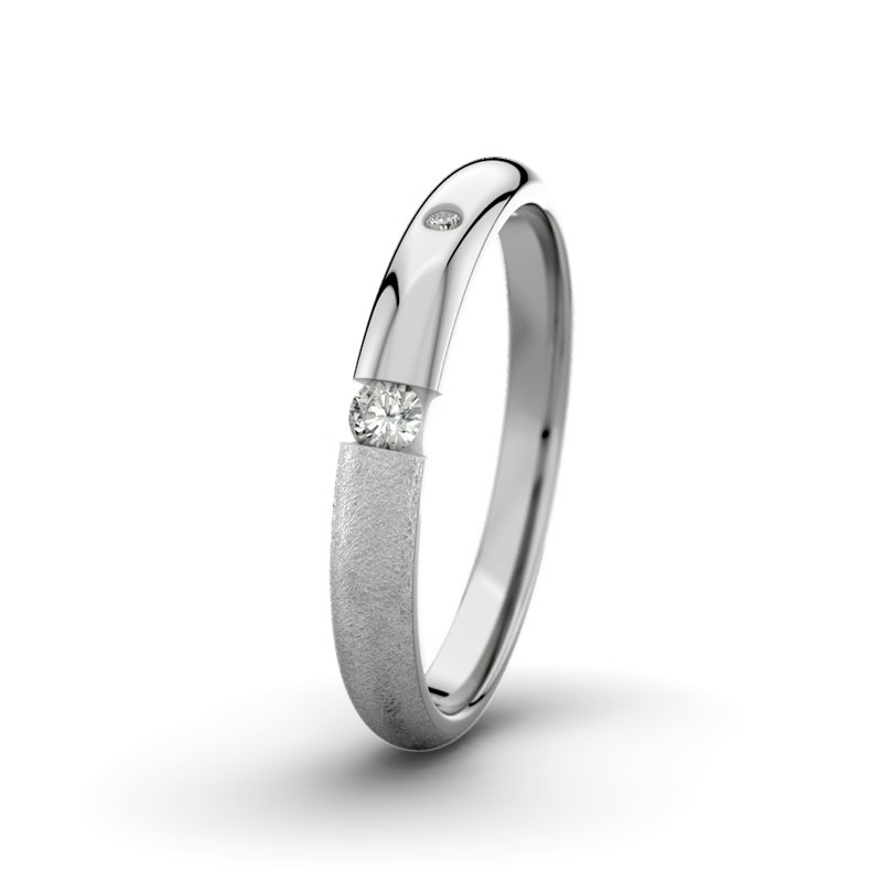 Diamantring David M3 P5, Platinum 600 eismatt, von vorn