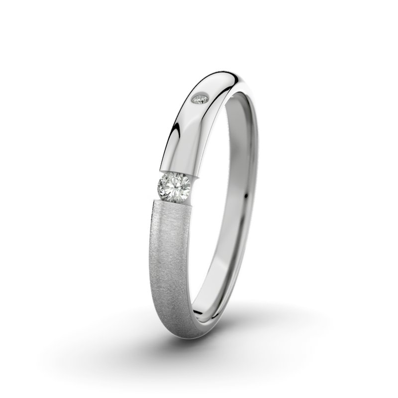 Diamantring David M3 P5, Platinum 600 quermatt, von vorn