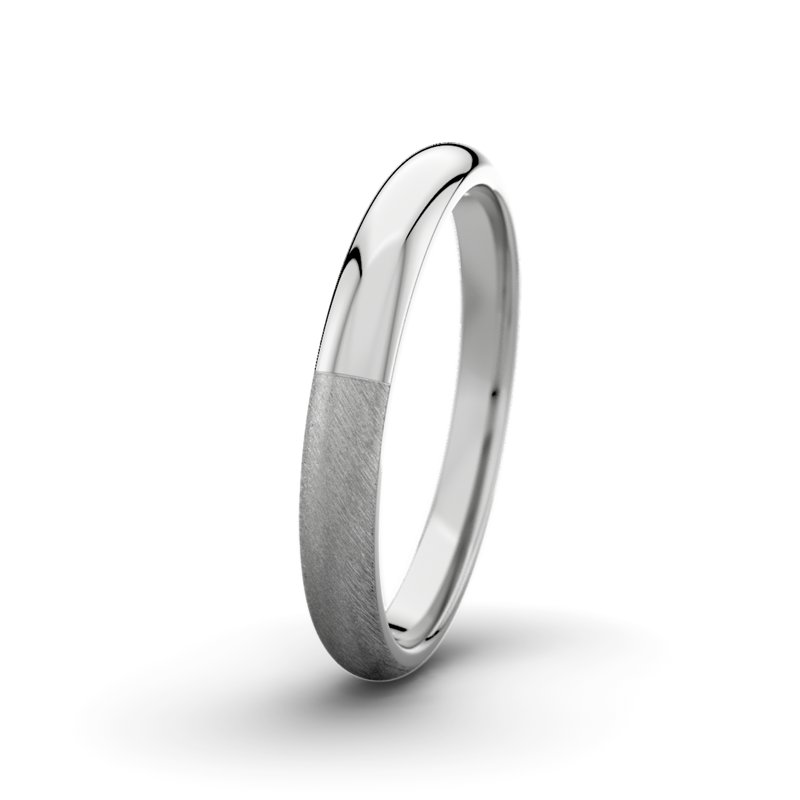 Kein Stein Platinum Schrägmattring David M3 P5, Platinum 600 Schrägmatt, von vorn