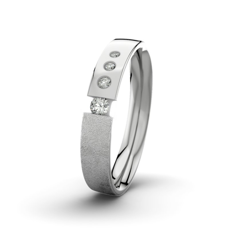 Diamantring David M4 P2, Platinum 600 eismatt, von vorn